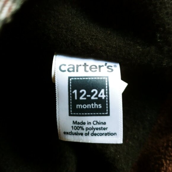 Carter's Brown Fleece Hat 12-24 Months - Picture 7 of 8